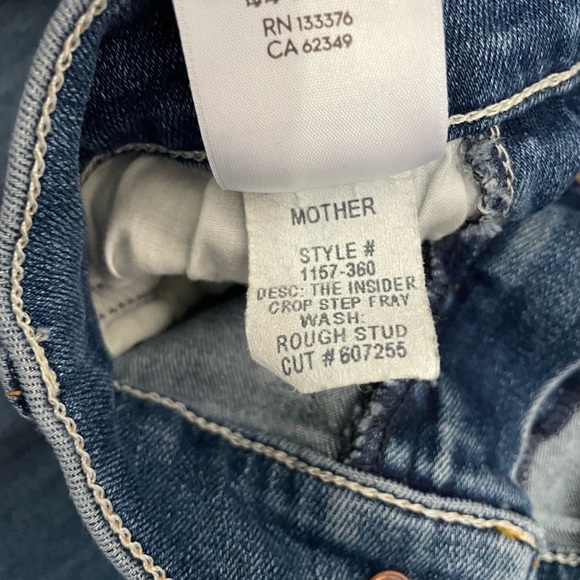 MOTHER Denim The Insider Crop Step Fray 32 Rough Stud - Picture 9 of 11